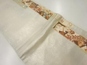 短冊に花古典柄模様織出し袋帯